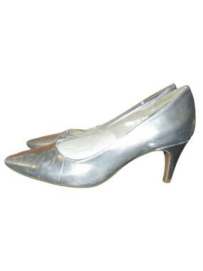 Aerosoles Exquisite Metallic Silver Distressed Leather Comfort Bed antifatigue